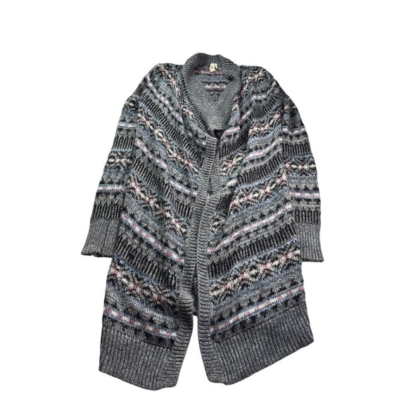 Bethany Mota Womens Open Front Long Duster Cardigan Sweater XS Multicolor Knit - Picture 1 of 5